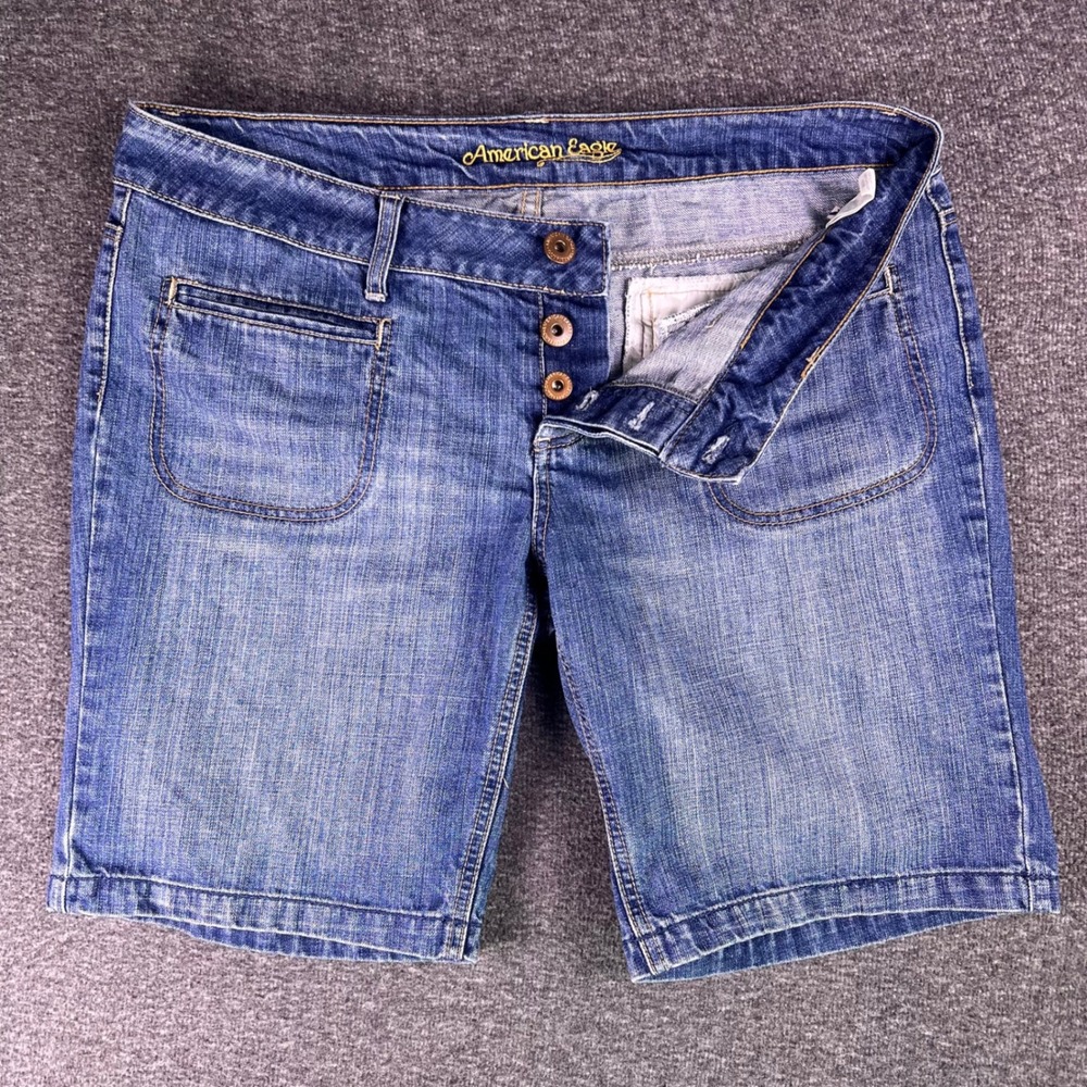 American Eagle By Payless Women's Blue Denim Bermuda Shorts